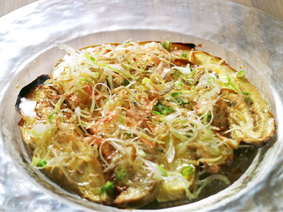 焼き米なすと揚げじゃこの冷製