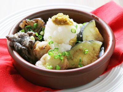 米なすと大黒舞茸の揚げだし