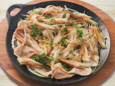 みょうがと豚肉の焼きしゃぶ仕立て